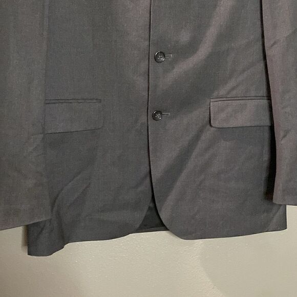 Banana Republic Modern Blazer Jacket Mens 40R Dark Gray Three Button 100% Wool - Picture 8 of 12